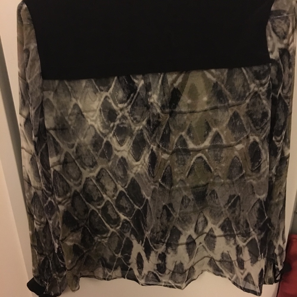 Black Multi Color Patterned Blouse - image 5